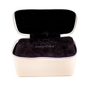 PANDORA Tan Leather Jewelry Travel Box